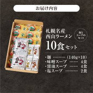 《 札幌名産 》 西山ラーメン 10食セット 札幌ラーメン 定番 人気 ラーメン ラーメン ラーメン
