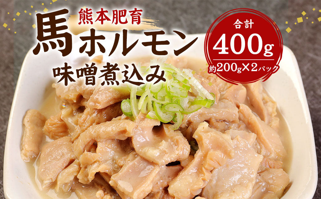 
熊本肥育 馬ホルモン 味噌煮込み 約200g入り×2パック
