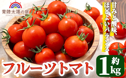 ＜予約受付中＞再エネと次世代農法が育んだ高糖度フルーツトマト約1kg フルティカ 濃厚 野菜 茨城県 フルーツトマト 高糖度 おつまみ 中玉トマト トマト やさい 完熟 お弁当 贈り物 サラダ 産地直送＜2026年1月より順次発送＞ 【常陸太陽の庭】 【ho1371】