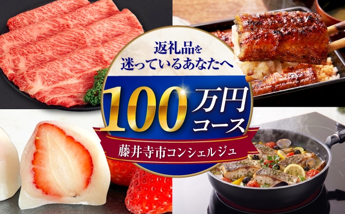 
                  【藤井寺市コンシェルジュ】返礼品おまかせ！寄附額100万円コース 1000000円 肉 牛肉 うなぎ 鰻 米 お米 お菓子 調理器具 フライパン グルメ 食品 お取り寄せ 詰め合わせ プレゼント 内祝い お返し ギフト グルメ 食品 お取り寄せ 高級 [BLZZ015]
                