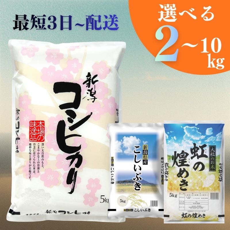 【ふるさと納税】【最短3日配送】コシヒカリ 品種おまかせ ブレンド米 2～ 10kg 新潟県 新潟市産 令和7年産 お米 精米 米 ご飯 送料無料 定期便　お届け：寄附入金確認後、随時発送