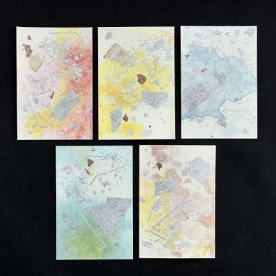 ふるさと納税 中野市 箔ポストカード　5枚選-5