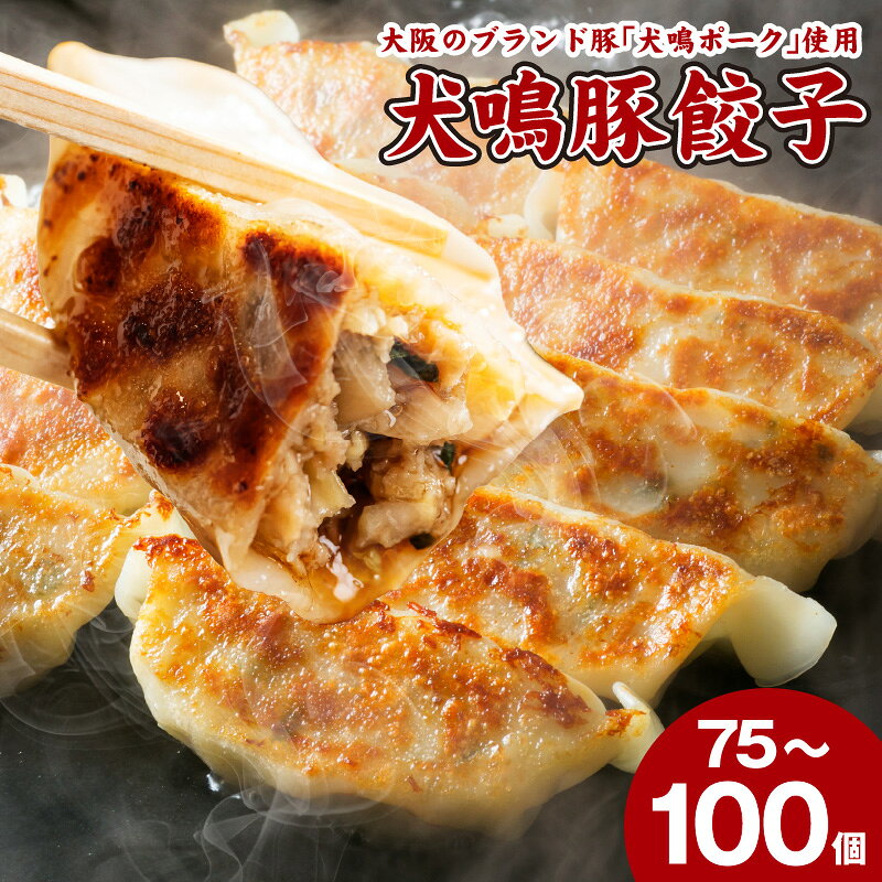 【ふるさと納税】餃子 豚肉 選べる容量 75個 100個 ハンバーグ 交互便 ブランド豚 犬鳴ポーク セット 国産 ぎょうざ 肉餃子 焼くだけ 冷凍惣菜 おかず おつまみ 中華 食品 肉の甘み 泉佐野ブランド 犬鳴豚餃子 お取り寄せ 家族 大阪府 泉佐野市 送料無料