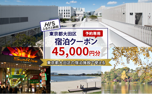 
            HISふるさと納税宿泊予約専用クーポン（東京都大田区）45,000円分
          