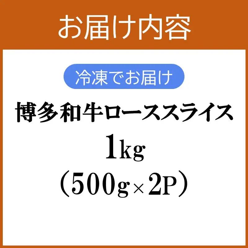 プロトン冷凍 博多和牛ローススライス1kg【F7-004】