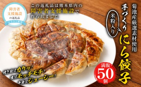 こだわりの手作りニラ餃子(冷凍)50個 タレ付き