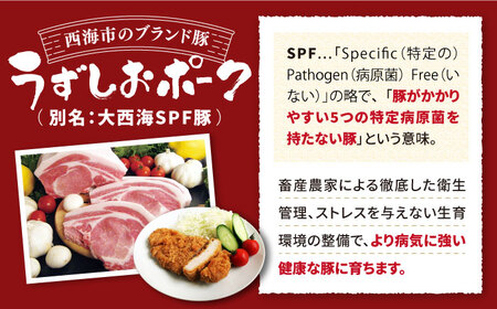 【 訳あり 】【とんかつやトンテキに！】 長崎 うずしおポーク ロース1kg＜スーパーウエスト＞[CAG001] 長崎 西海 豚肉 豚 肉 ポーク 訳ありトンテキ ロース 豚ロース うずしおポーク 豚