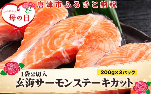 
                  「母の日」玄海サーモンステーキカット切身 200g×3パック(合計600g) おさかな村 お弁当 おかず
                