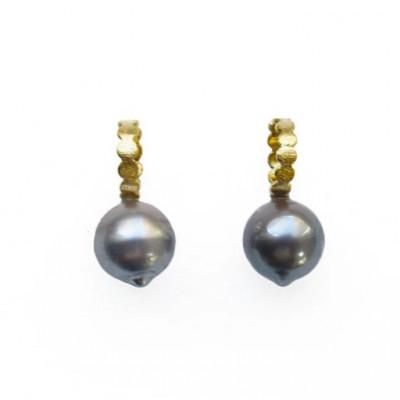 ふるさと納税 座間味村 kerama pearl × marumaru earring / K18 (両耳)