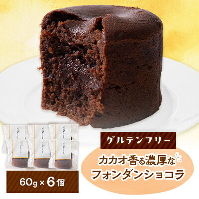 【ふるさと納税】クッチーニのフォンダンショコラ　カカオ香る濃厚なチョコレートが特徴の手作りショコラ　6個入り【配送不可地域：離島】【1550991】