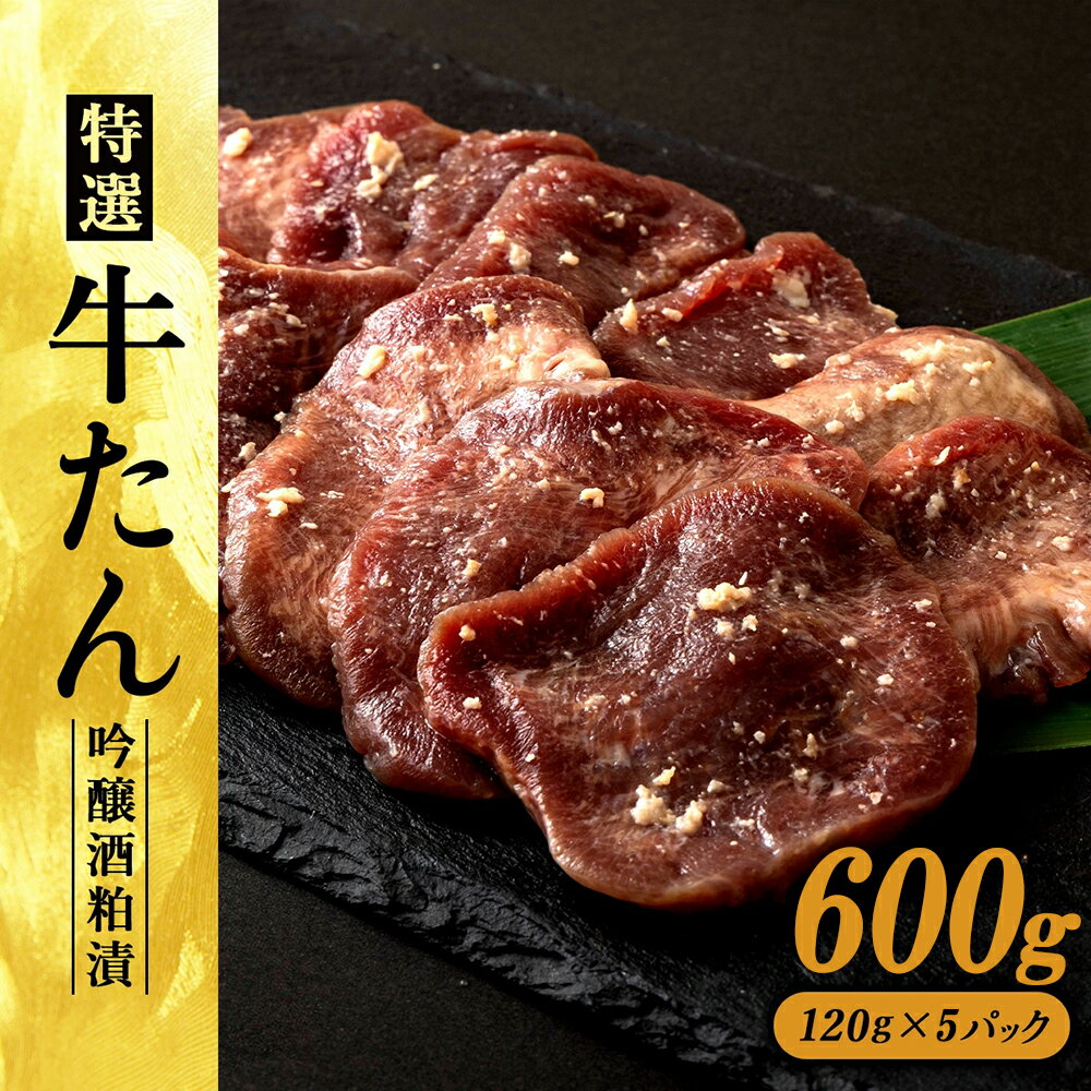 【ふるさと納税】特選　牛たん吟醸酒粕漬　120g×5パック 【120P2005】