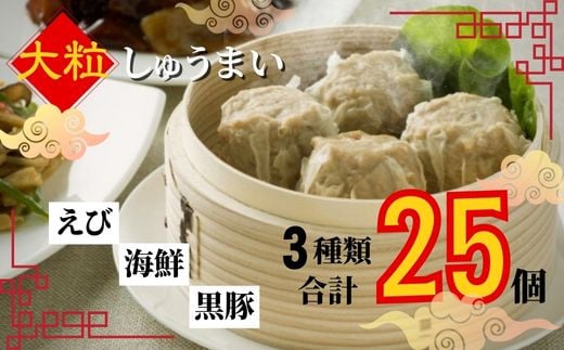 
            生餃子専門店「新家」の大きな「しゅうまい」　３種類セット（計25個）
          