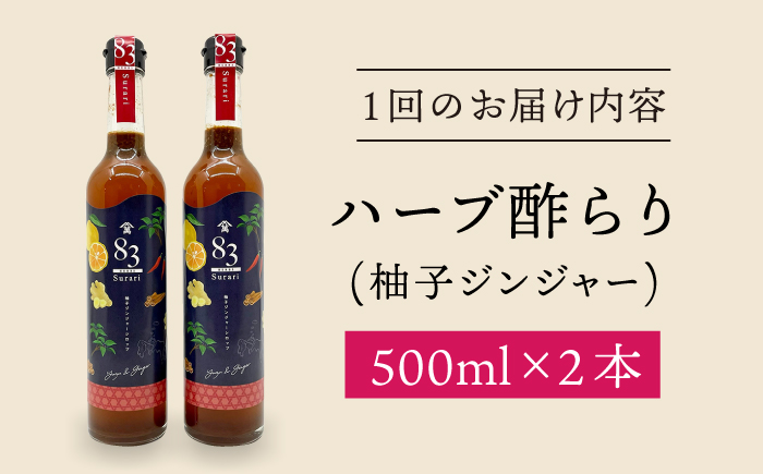 【飲むお酢】 【12回定期便】ハーブ酢らり 大瓶2本セット＜川添酢造＞ [CDN082]