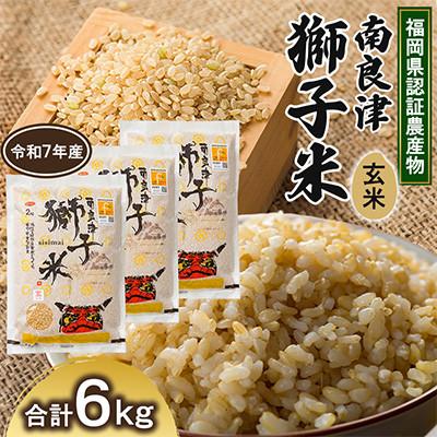ふるさと納税 小竹町 福岡県認証農産物　南良津獅子米玄米　6kg