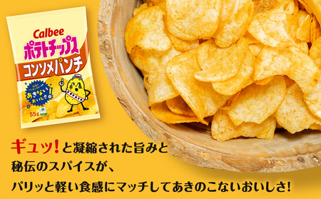 【定期便2カ月】カルビーポテトチップス 2種セット うすしお・コンソメパンチ 各8袋 《千歳工場製造》