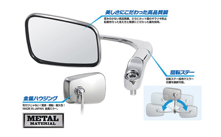 タナックス バイクミラー NA-011 バレンＴ．Ｔ．ミラーＥＸ/ブラック左右セット | バイク