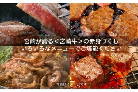 宮崎牛 赤身セット 700g【肉 牛肉 国産 黒毛和牛 肉質等級4等級以上 4等級 5等級 ステーキ 焼肉 スライス サイコロ 鉄板焼き BBQ すき焼き しゃぶしゃぶ】