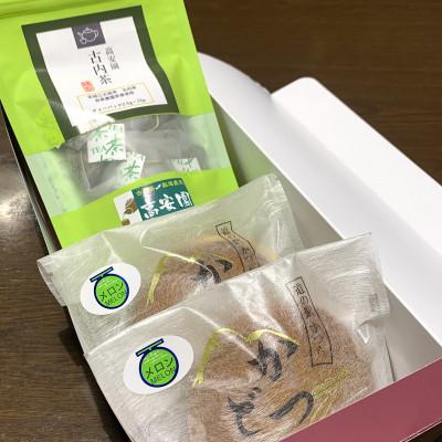 ふるさと納税 城里町 古内茶とかつどら2個セット【季節の果物】※果物の種類は季節によりおまかせ。