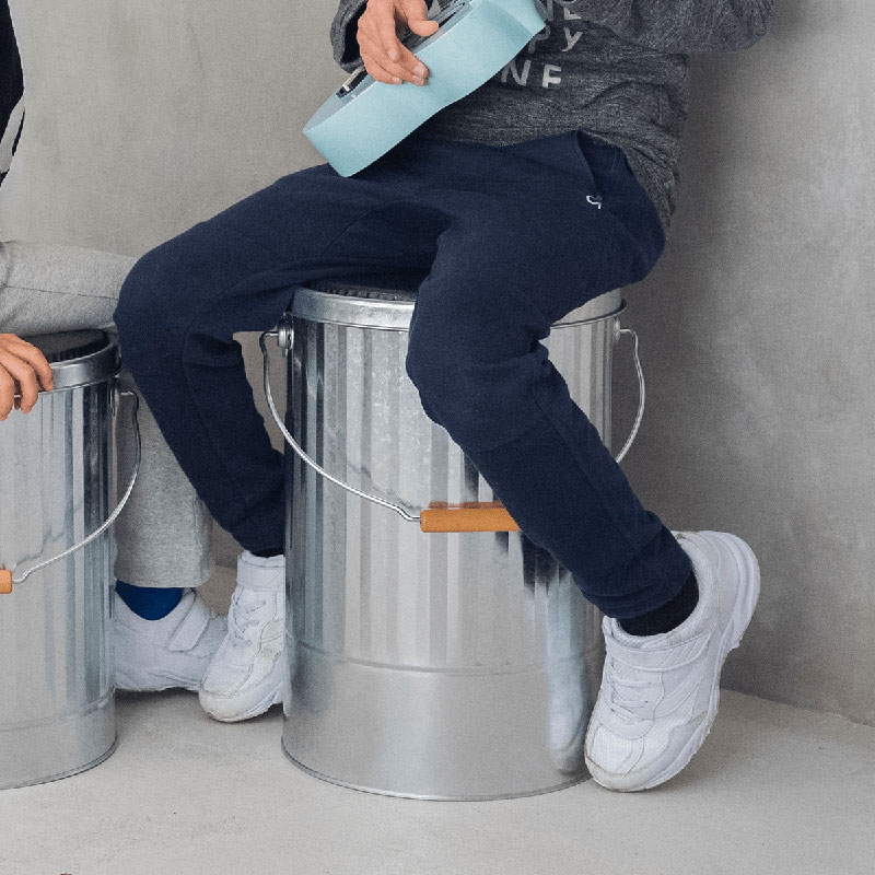 クッション付きスツール缶L　シルバー　インテリア 収納 椅子 スツール おしゃれ