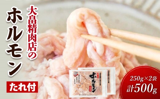 大畠精肉店のホルモン（特製タレ付き）250g×2袋（計500g）【13025】