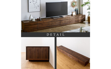 【大川家具】無垢材　テレビボード　ローボード　テレビ台　TV台　風雅　幅3000　ホワイトアッシュ　ナチュラル　インテリア　収納　国産　日本製　完成品　組み立て不要　高級感　北欧【設置付き】