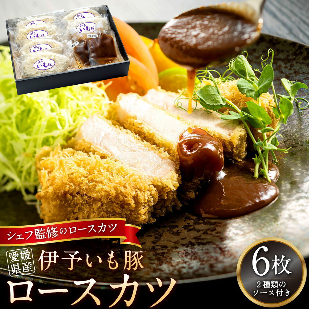 【ふるさと納税】愛媛県産 伊予いも豚ロースカツ 計600g（100g×6枚） デミグラスソース 特製中濃ソース ロースカツ ブランド豚 伊予いも豚 豚肉 お肉 とんかつ トンカツ カツ 惣菜 おかず ごはんのお供 ご飯のお供 冷凍 愛媛県 送料無料 （1028）