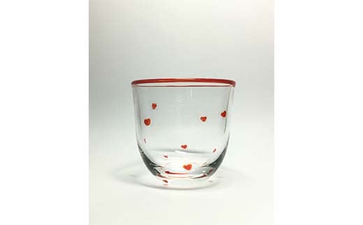 ＜ガラス作家 川田絢子＞グラス「ハート」 硝子 ガラス グラス ハート コップ 川田絢子 贈り物 ギフト  工芸品 F6L-1237
