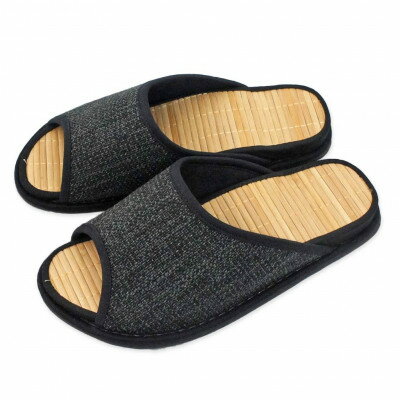 【ふるさと納税】スリッパ D型セノーテデコラ極 Lサイズ ブラック【1676592】