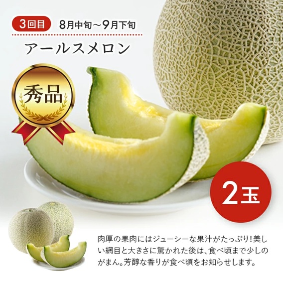 SE0334　【3回定期便】庄内オイシイ夏の便2025 (紅花メロン、小玉すいか、アールスメロン)