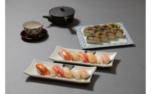 金沢まいもん寿司　6貫握りと焼き鯖棒寿司 寿司 まいもん 魚介類 水産 食品 セット すし 魚貝類 握り 日本食 和食 デリバリー グルメ 食べ比べ 新鮮 伝統料理 石川 金沢 北陸 復興支援 復興応援