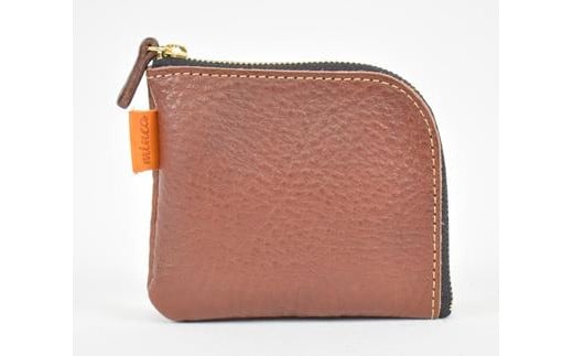 栃木レザー使用｜やわらか本革Lジップミニ財布｜Lzip wallet small 02｜チョコ｜minca（全6色）