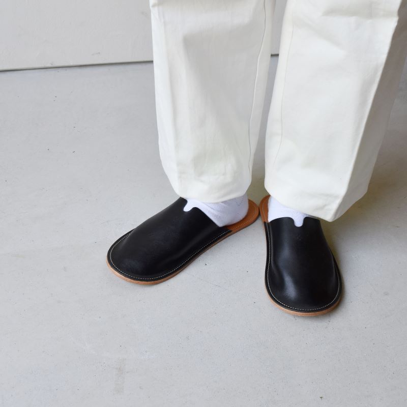 Teha’amana Slipper Basic M テハマナ スリッパ ベーシック M ブラック 革 皮 雑貨 おしゃれ レザー 本革 こだわりの逸品 地域特産品 ギフト 自分用 人気 おすすめ_イ
