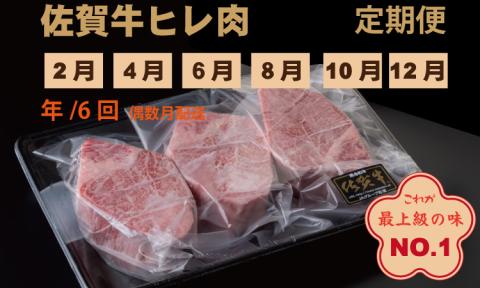 【定期便】 (年6回/隔月お届け) 佐賀牛ヒレステーキ（600g×6回）お肉の定期便・偶数月 フィレ肉