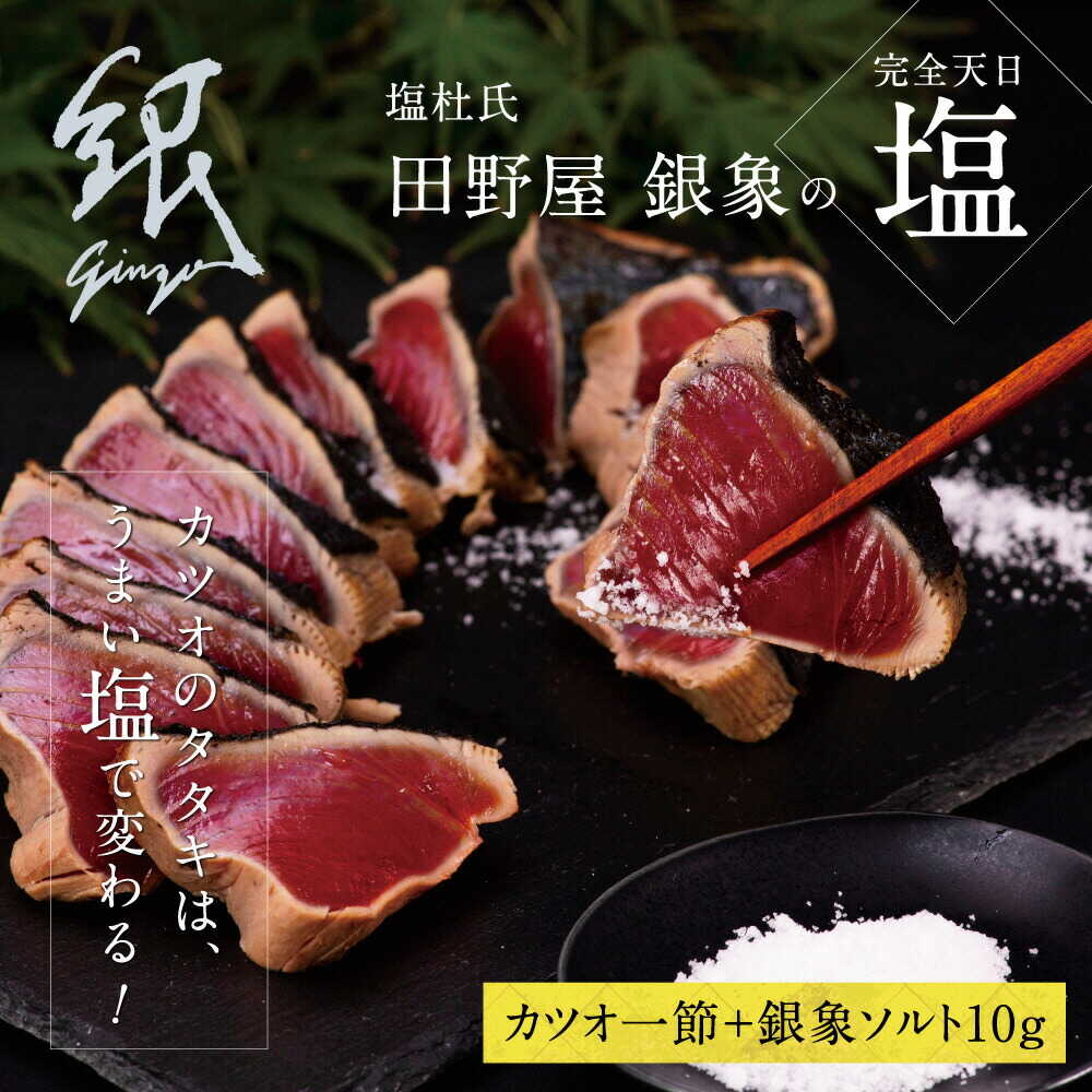 【ふるさと納税】かつおのたたき 土佐厳選1本釣りわら焼き「田野屋銀象シリーズ 極カツオのタタキ（3人〜4人前）完全天日塩付（田野屋銀象ソルト） かつおのたたき 藁焼き カツオ 鰹 高知県土佐市/株式会社LATERAL[BQAU002]