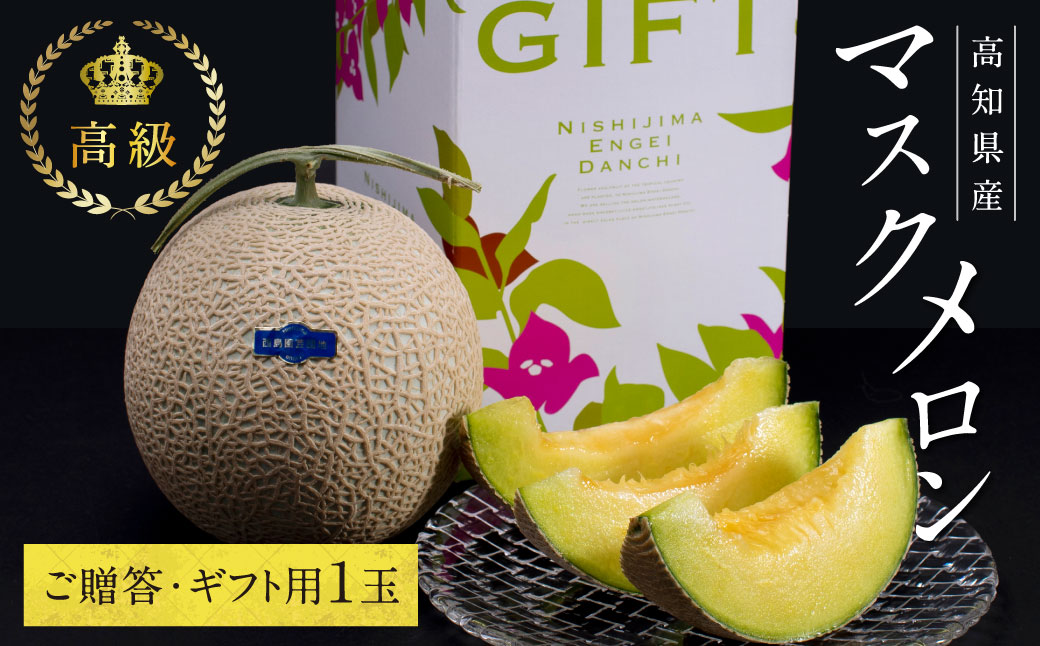“高知県産”高級マスクメロン（ご贈答・ギフト用）1玉入【発送期間：4～12月（9カ月）】【1～3月は気候温度不安定の為出荷不可となります。】