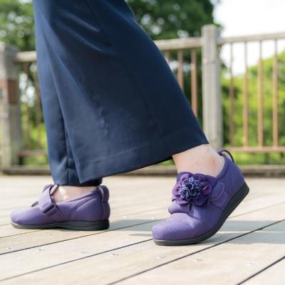 ふるさと納税 岡山市 【岡山発】花付きケアシューズohanaの想い　ダリア(ピンク)Lサイズ　プレゼントにも |  | 01