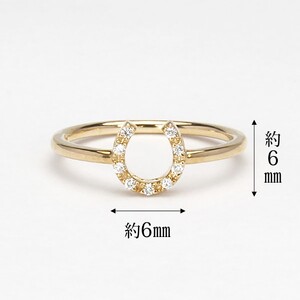 馬蹄 ホースシュー ダイヤモンド リング k18 イエローゴールド製 drmcf24d