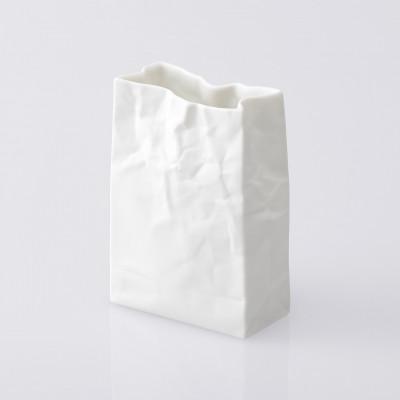 ふるさと納税 瀬戸市 【瀬戸焼】ニュークリンクルスーパーバッグ#3 花器 ホワイト【セラミック・ジャパン】 |  | 01