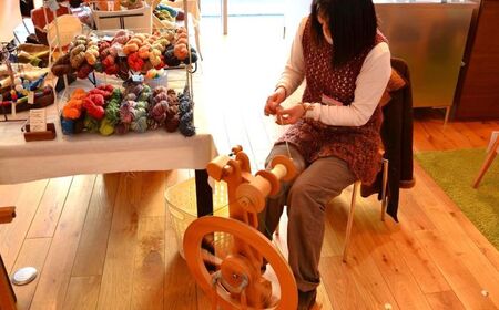 手つむぎ毛糸 ミニマフラー 製作キット 野の花の色セット【tenna+】 手つむぎ 手紡ぎ 手紡ぎ毛糸 毛糸 ウール 羊毛 手芸 手づくり ハンドメイド 北海道 [AXAY003]