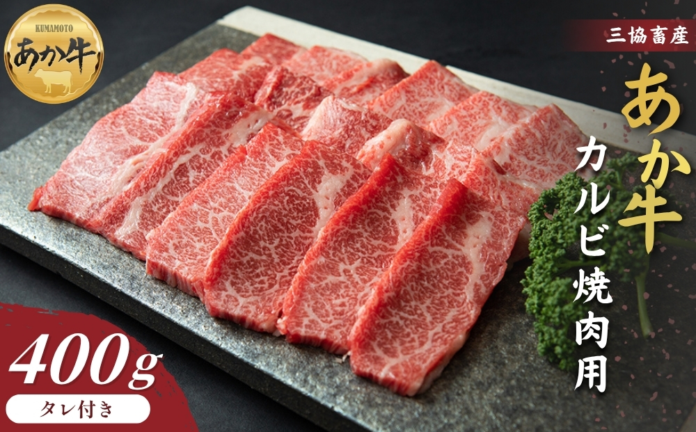 【くまもとあか牛】あか牛カルビ焼肉用 400g タレ付き【三協畜産 赤牛 国産和牛 和牛 ブランド牛 肉 国産 人気 希少 美味しい 豪華 贅沢 熊本 阿蘇 熊本県 阿蘇市】