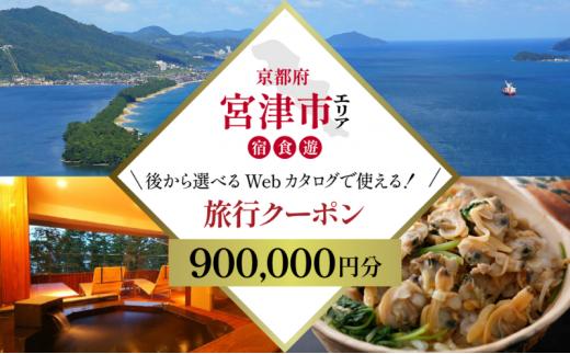 【京都ツアー】 宮津市 後から選べる旅行Webカタログで使える！旅行クーポン（900,000円分）碧海・松風・神話の地、天と地が繋がる旅へ。旅行券 宿泊券 飲食券 体験サービス券 myz00 myz1