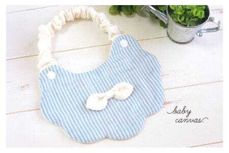 さわやかストライプなゴム紐スタイ ／ ベビー 赤ちゃん 用品 グッズ 山口県 No.130