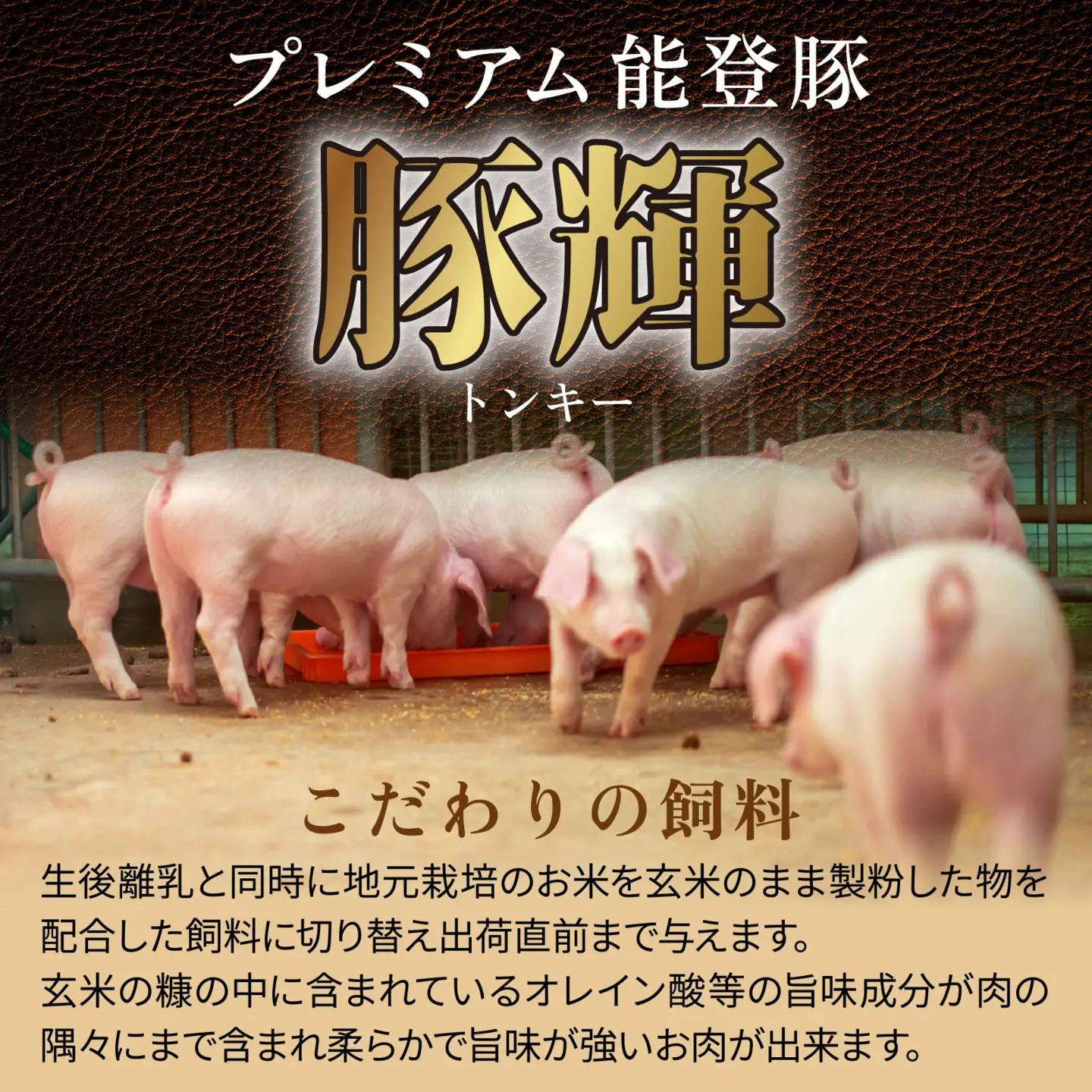 プレミアム能登豚「豚輝」焼肉用 2種セット 計1.2kg | お肉 ブランド豚