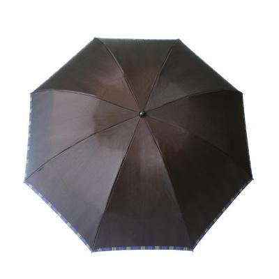 ふるさと納税 富士河口湖町 槙田商店 【紳士折りたたみ雨傘】Tie Plain×Stripe 茶 |  | 02