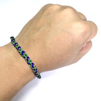 ふるさと納税 伊賀市 (組紐)ブレスレット　角杉組　鎖入金　緑　 |  | 01