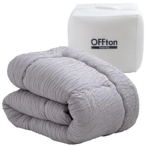 とろーりOFFton　掛け布団　シングル（サンドグレー）_とろーり OFFton 掛け布団 シングル 厚手 洗える 150 × 210cm ネット付き 柔らか 掛け心地 秋 冬 春 最適 ドレープ性 