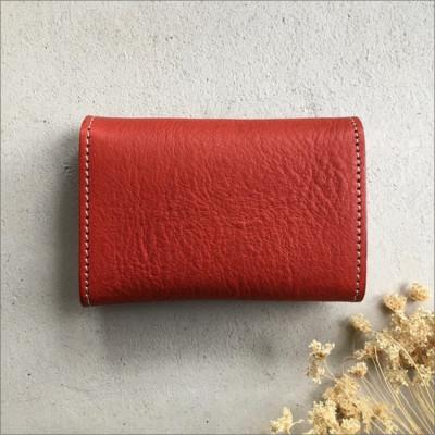 ふるさと納税 京丹後市 本革 【カードケース】 牛革 レッド 栃木レザー使用 70mm×105mm コインポケット付き |  | 01