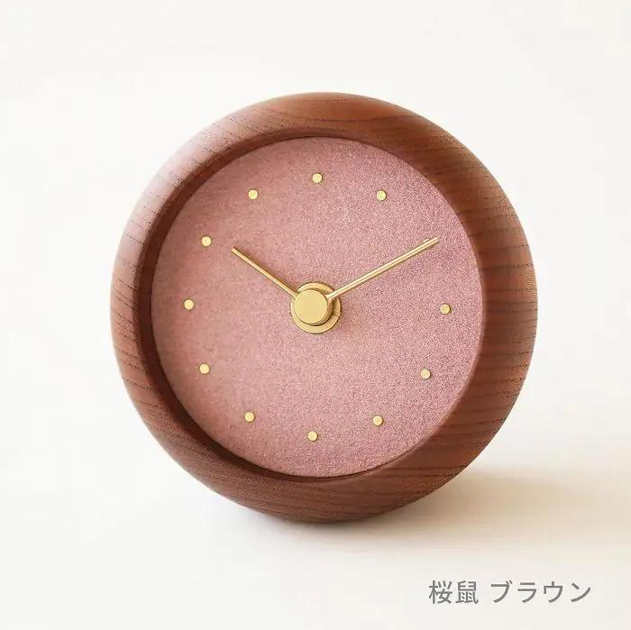 はなもっこ 置時計 【桜鼠　ブラウン】