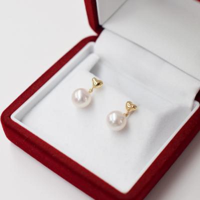 ふるさと納税 天草市 7.5-8mm ホワイトピンク あこや真珠 パールピアス ハート【K18YG】_S101-287 |  | 01