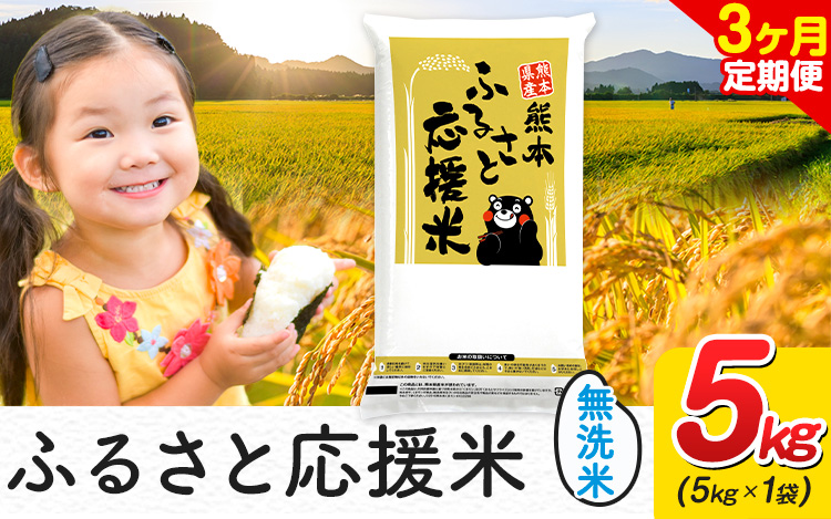 【3ヶ月定期便】米 無洗米 家庭用 熊本 ふるさと応援 定期便 米 5kg《申込み翌月から発送》 熊本県産 白米 精米 山江村 ブレンド米 国産 おうちご飯 予約 返礼品 発送 配送 SDGs わけあり むせんまい お米 おこめ---ym_youenmimtei_5kg_43500_mo3---